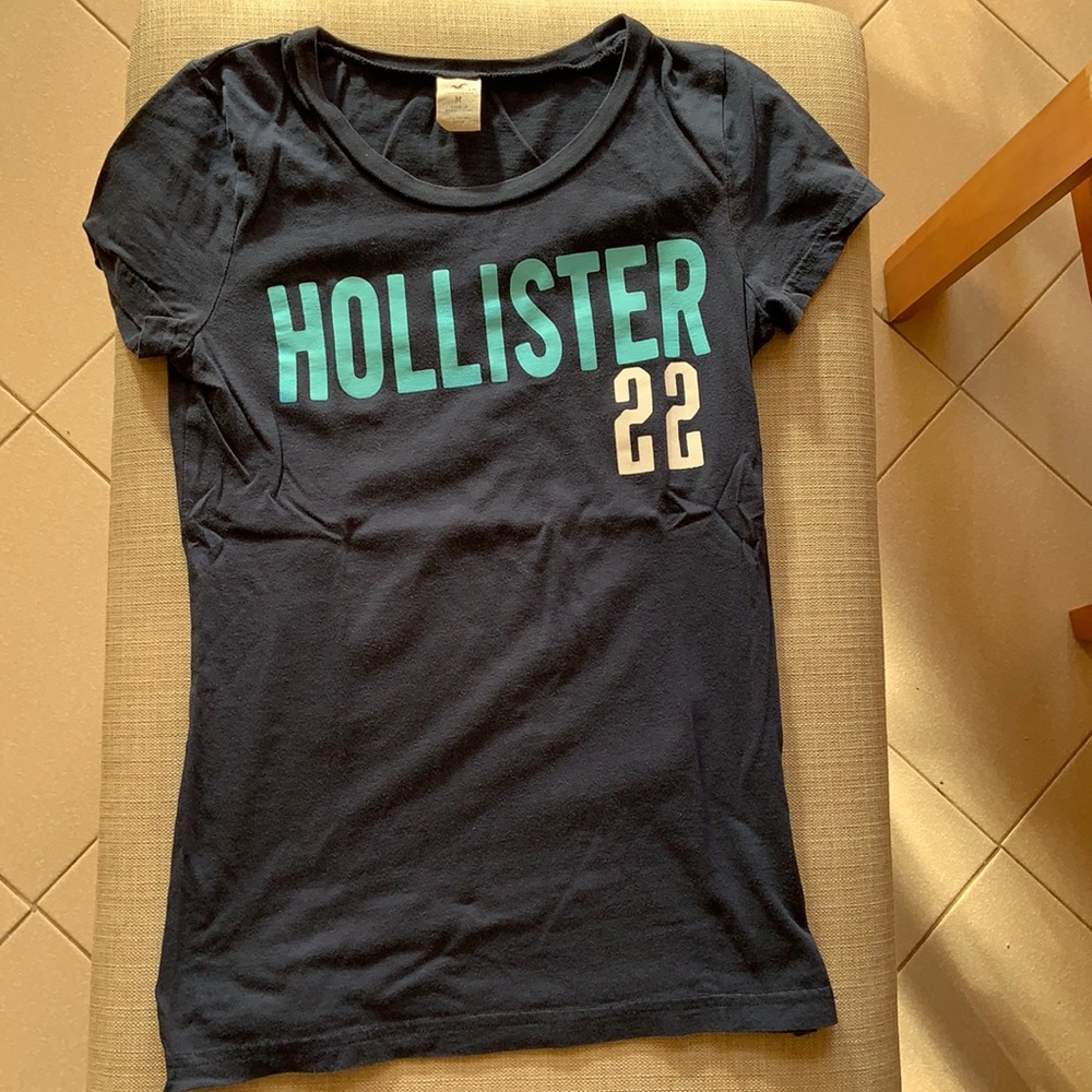 Hollister Dark Blue 100% Cotton T-shirt Sz.M